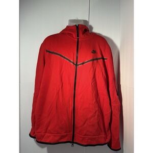 men's xxl red nike zip up jacket with hood and arm pocket